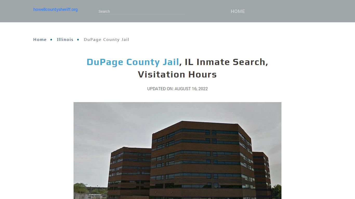 DuPage County Jail, IL Inmate Search, Visitation Hours