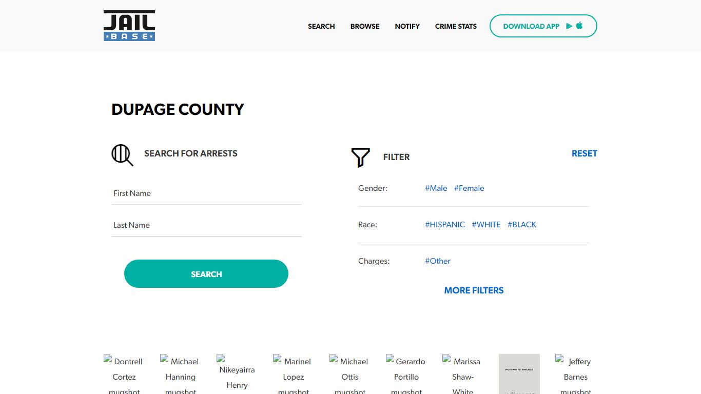 Dupage County Jail Inmate Search and Mugshots | JailBase